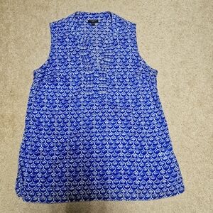 Talbots Petites - Blue & White Women's Blouse - SP